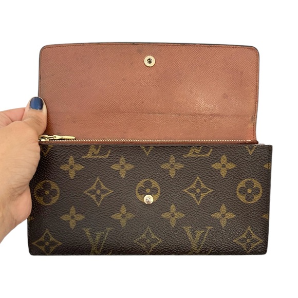 Vintage LOUIS VUITTON Monogram Canvas Sarah Women’s Long Wallet Brown Pr… - Picture 6 of 16